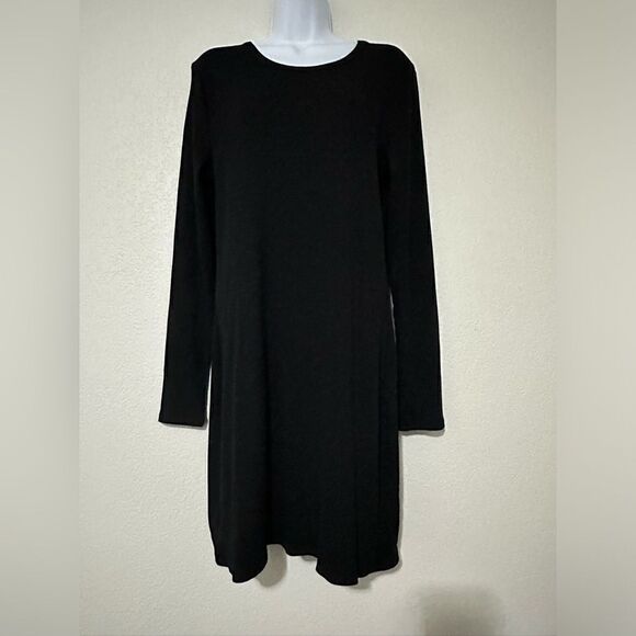 NWOT Daily PRACTICE for Anthropologie black knit midi dress size L - Picture 1 of 8